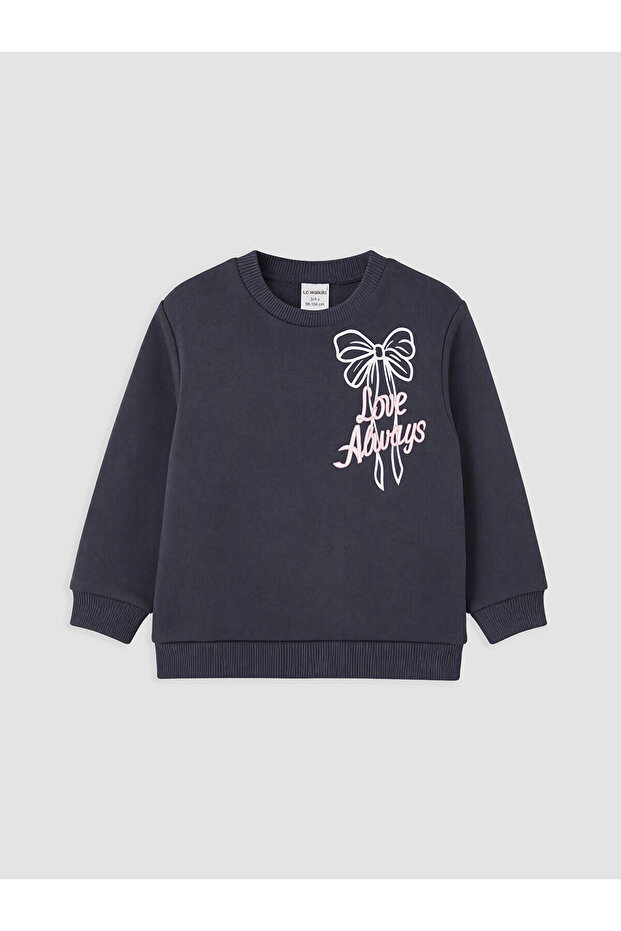 Alita City Navy Blue Printed Standard & Regular Girls' Sweatshirt with a Difference