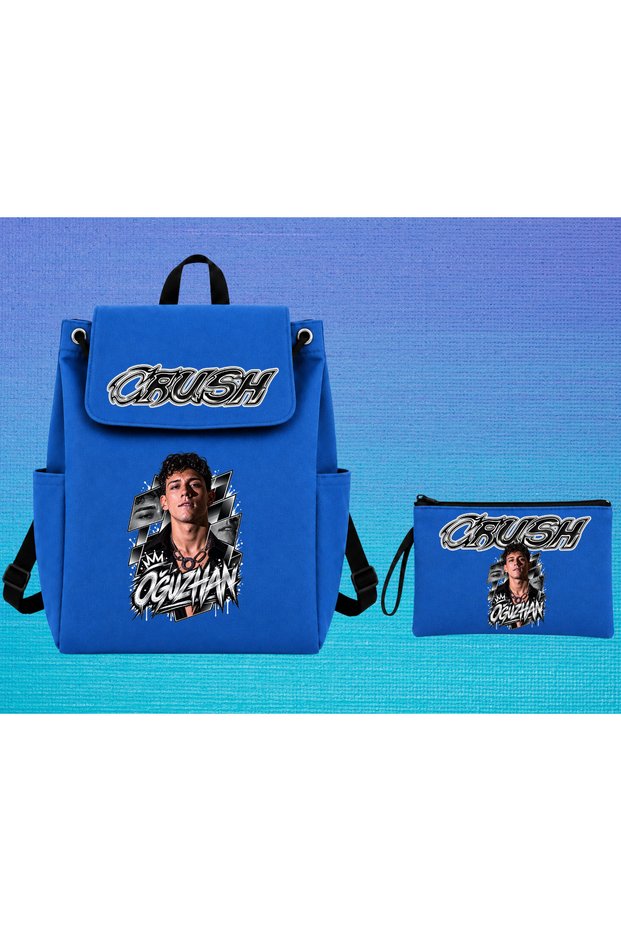 Crush Group College Model Side Pocket Cotton Premium Printed School Backpack Pen Holder Set