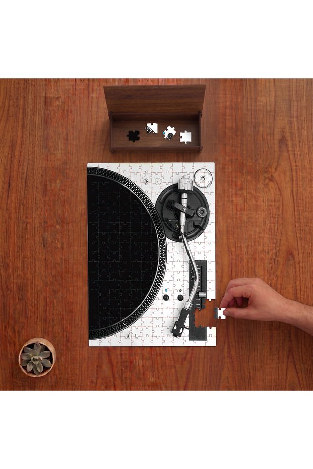 Turntable - Music Design 240 Piece Wooden Puzzle in Wooden Box Pd00828