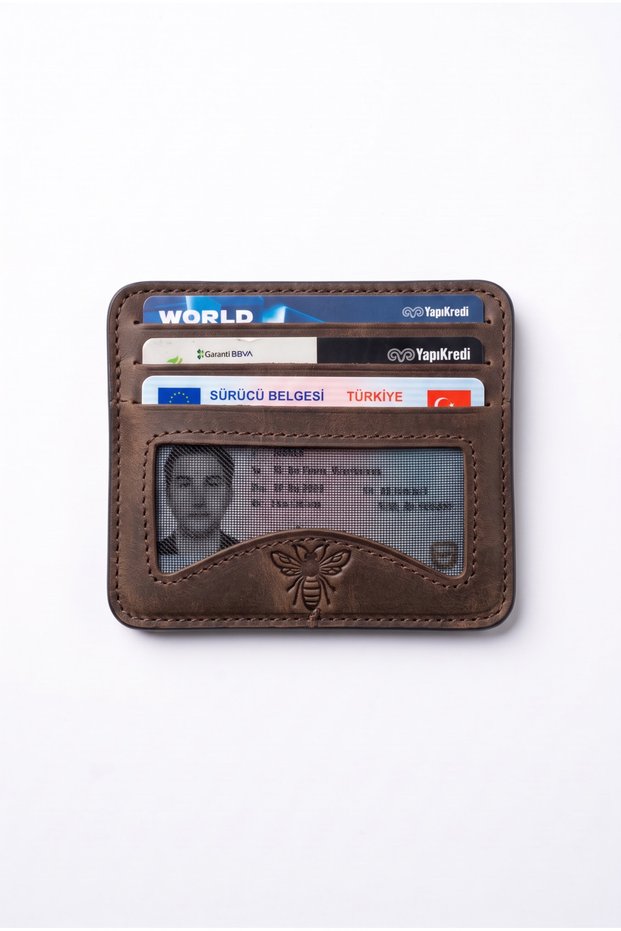 100% Genuine Calf Leather - Avero Model - Multi-Compartment Unisex Card Holder - Wallet