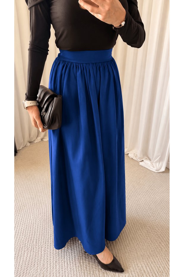 Beli Gathered Mevlana Skirt - 2323 - Saks Blue