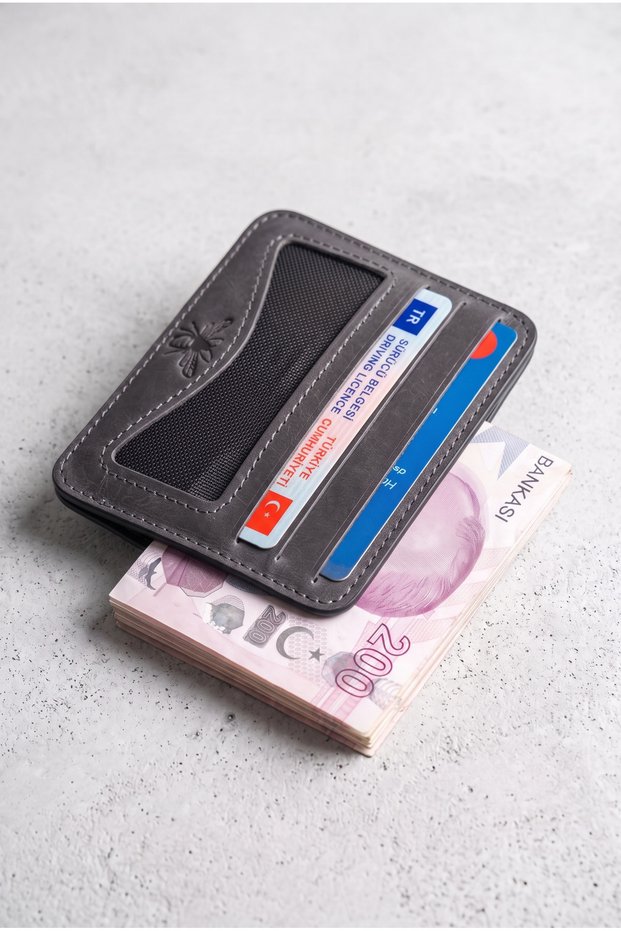 100% Genuine Calf Leather - Avero Model - Multi-Compartment Unisex Card Holder - Wallet