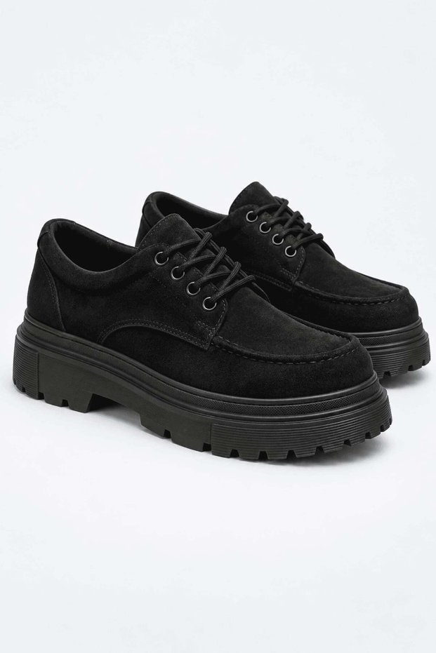 Jy-T13 Nova Lace-Up Suede Men's Casual Sports Classic Shoes Sst - Black