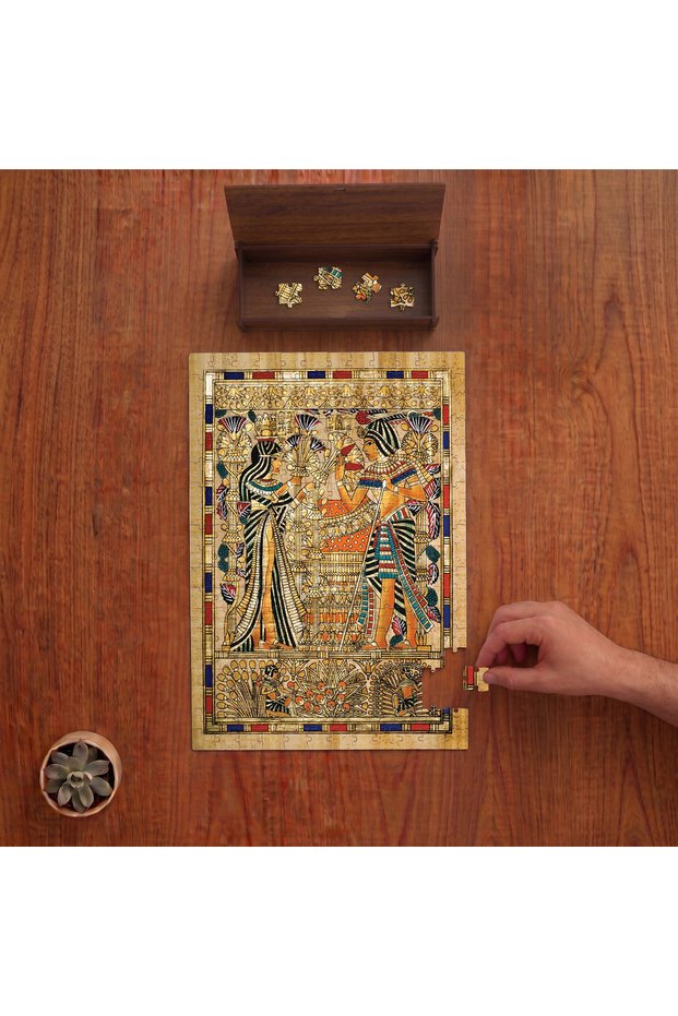 Papyrus - Ancient Egypt Design 240 Piece Wooden Puzzle in Wooden Box Pd00514
