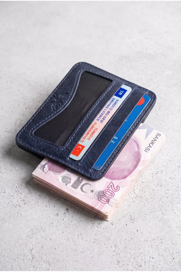 100% Genuine Calf Leather - Avero Model - Multi-Compartment Unisex Card Holder - Wallet