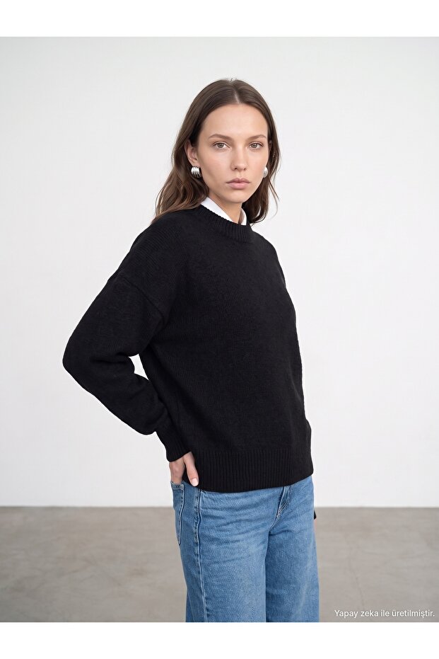 10886 Wool Blend Crew Neck Sweater