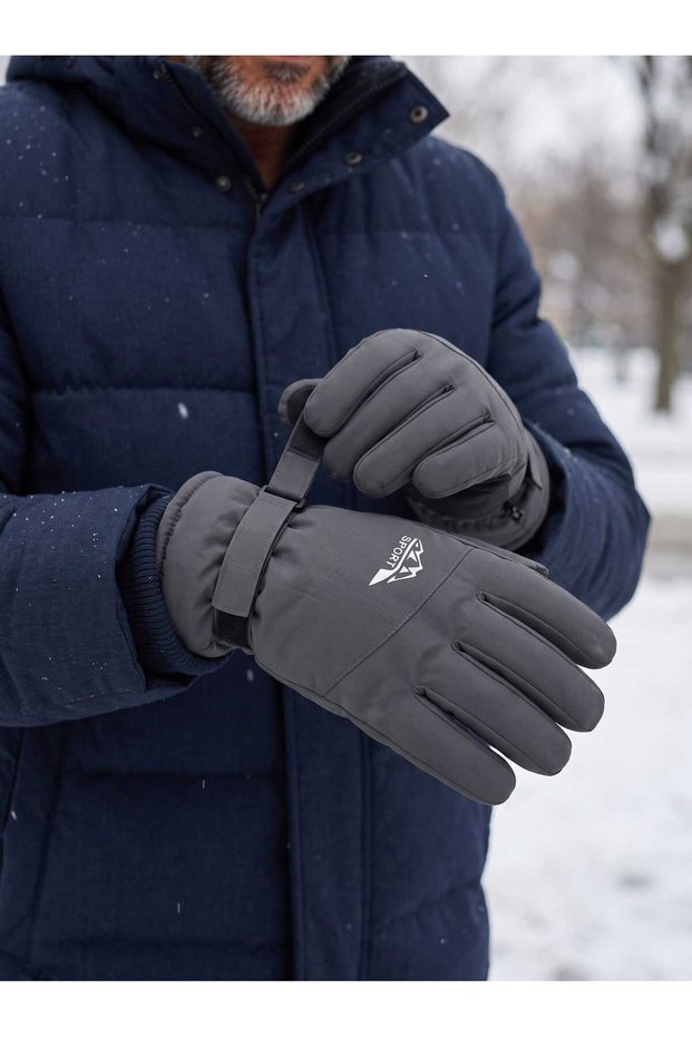 Men's Parachute Fabric Touchscreen Plush Lined Gloves