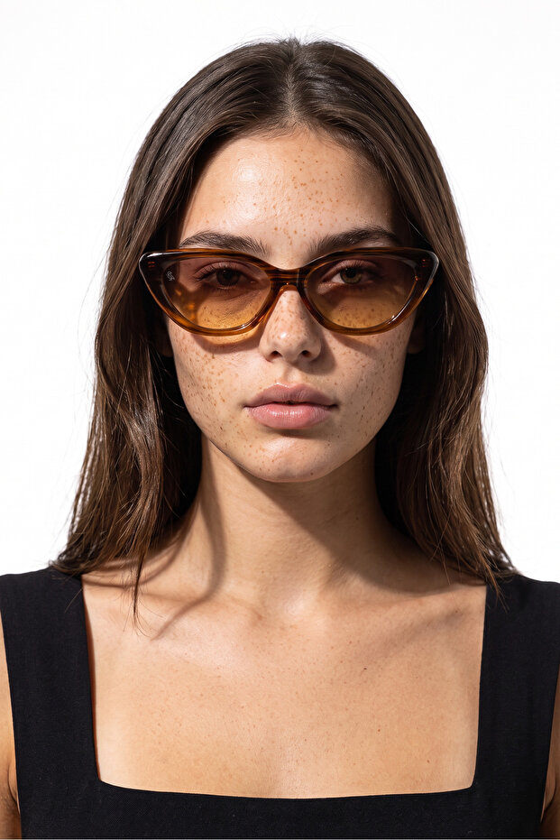 Asude Brown Light Purple Yellow Degrade Sunglasses