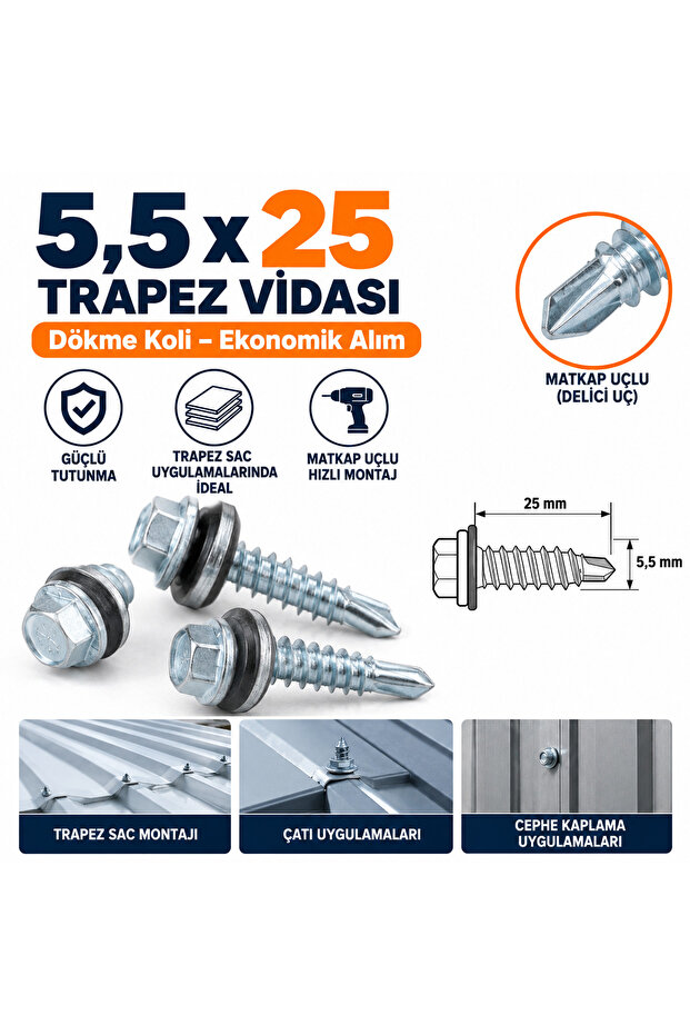 5.5*25 ÇATI VİDA