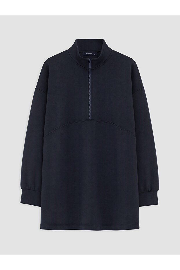 Alita City Navy Blue Oversize Soft Touch Women's Sweatshirt Tunic with a Difference