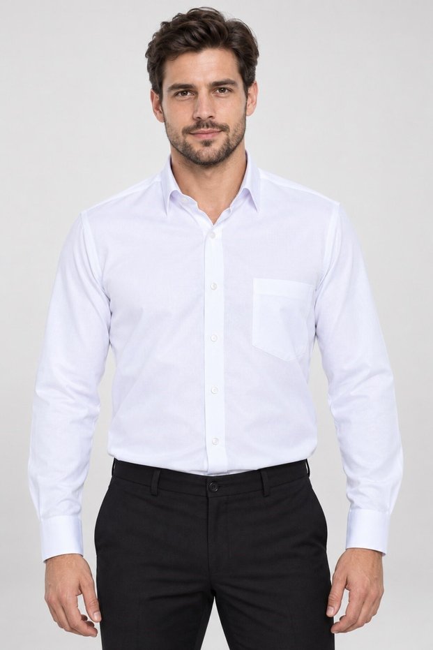 Men's Cotton Shirt White Optical G976