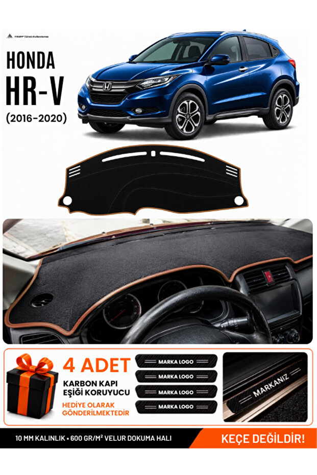Honda Hr-V (2016-2020) Compatible Glove Box Cover, Glove Box Case - Black-Brown - Ho021