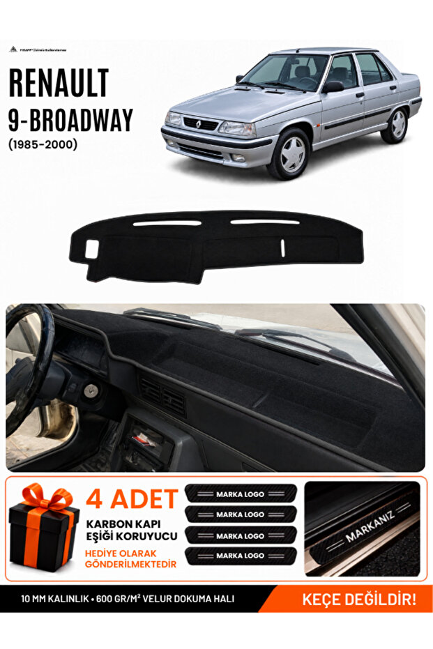 Renault 9 Broadway (1985-2000) Compatible Glove Box Protection, Glove Box Cover, Glove Box Case - Black - Re003