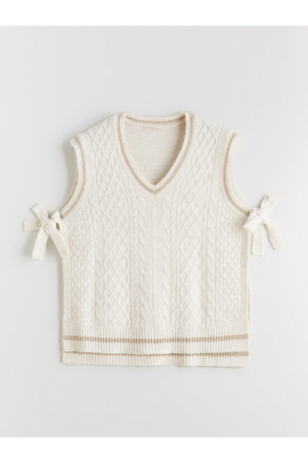 Sequin Detailed Side Tie Knitwear Sweater