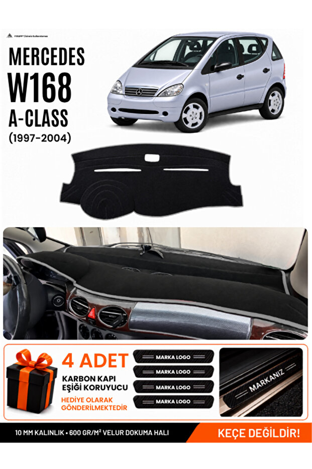 Mercedes W168 a Class (1997-2004) Compatible Glove Box Cover, Glove Box Case - Black-Grey - Mb001