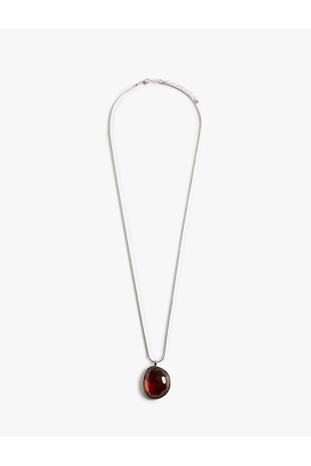 Stoned Steel Mixed Chain Necklace