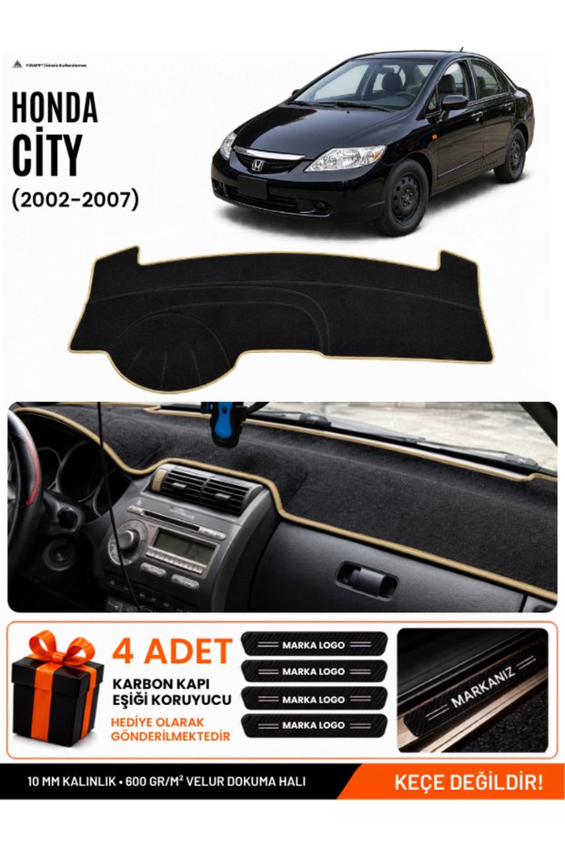 Honda City (2002-2007) Compatible Glove Box Protection, Glove Box Cover, Glove Box Case - Black-Beige - Ho002