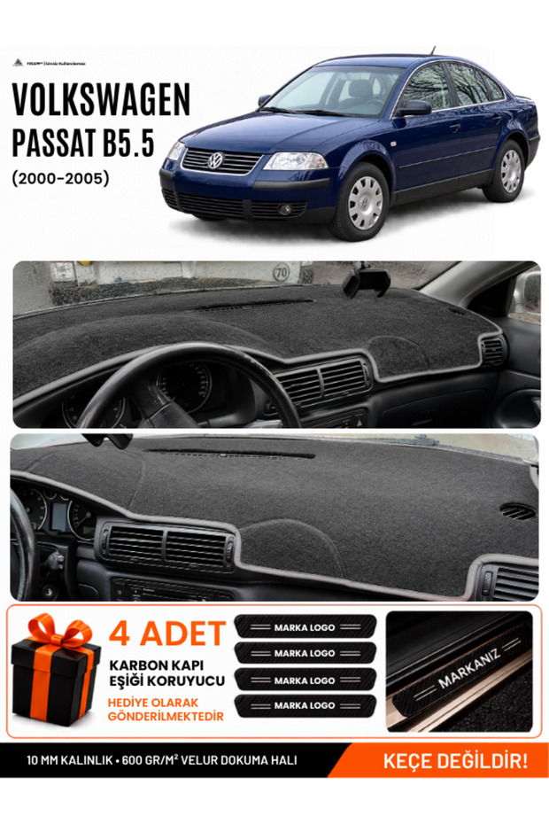 Volkswagen Passat B5.5 (2000-2005) Compatible Glove Box Cover, Glove Box Case - Black-Grey - Vw015