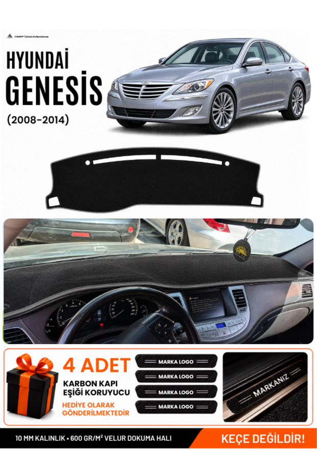 Hyundai Genesis (2008-2014) Compatible Glove Box Cover, Glove Box Case - Black-Grey - Hu020