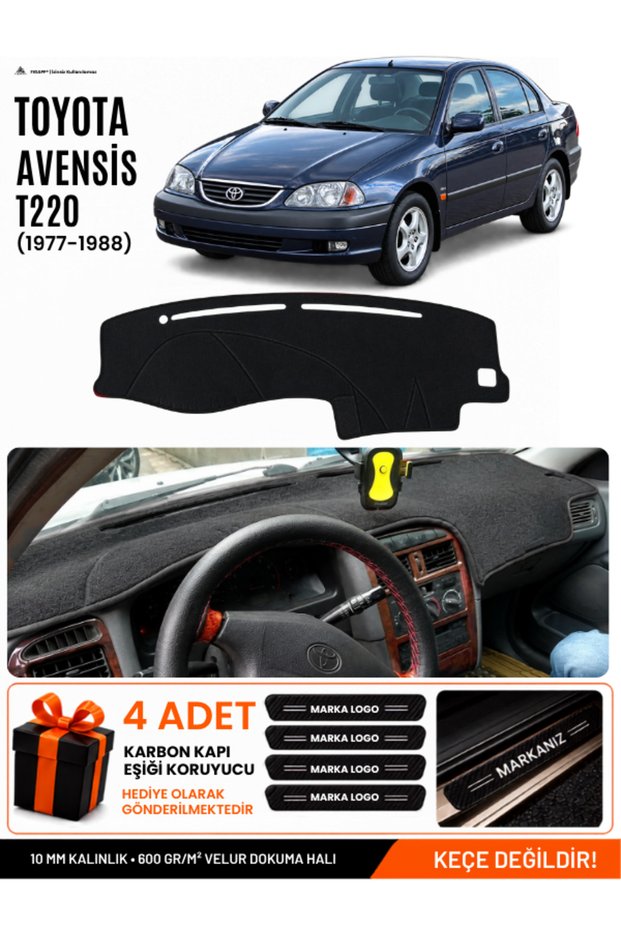 Toyota Avensis T220 (1997-2002) Compatible Glove Box Cover, Glove Box Case - Black - To001