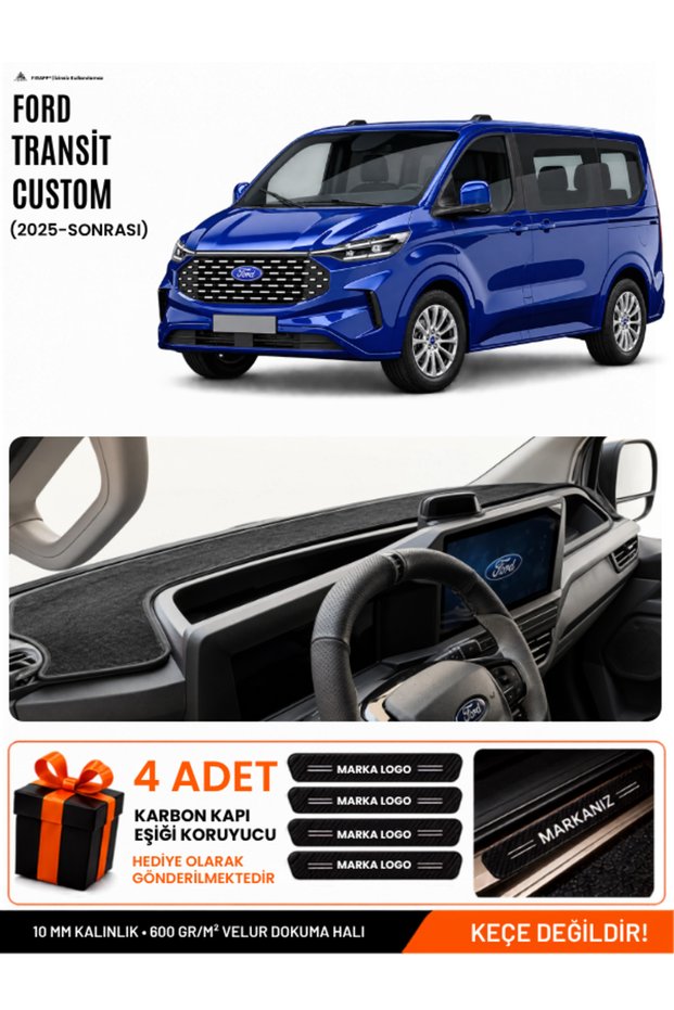 Ford Transit Custom (2025-Later) Compatible Glove Box Cover, Glove Box Case - Black - Fo039