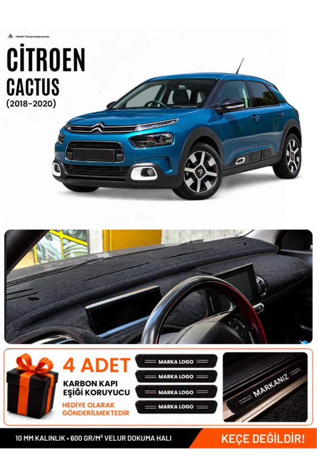 Citroen Cactus (2018-2020) Compatible Glove Box Protection, Glove Box Cover, Glove Box Case - Black - Ci017