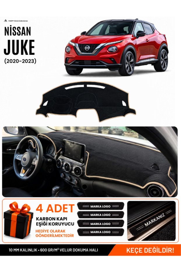 Nissan Juke (2020-2023) Compatible Glove Box Protection, Glove Box Cover, Glove Box Case - Black-Beige - Ni022