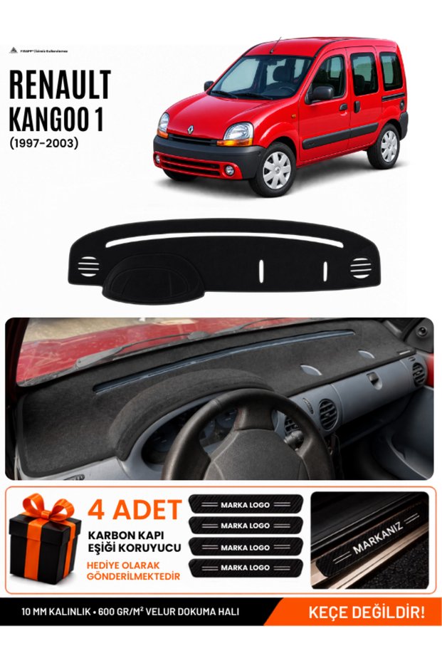 Renault Kangoo 1 (1997-2003) Compatible Glove Box Protection, Glove Box Cover, Glove Box Case - Black - Re025