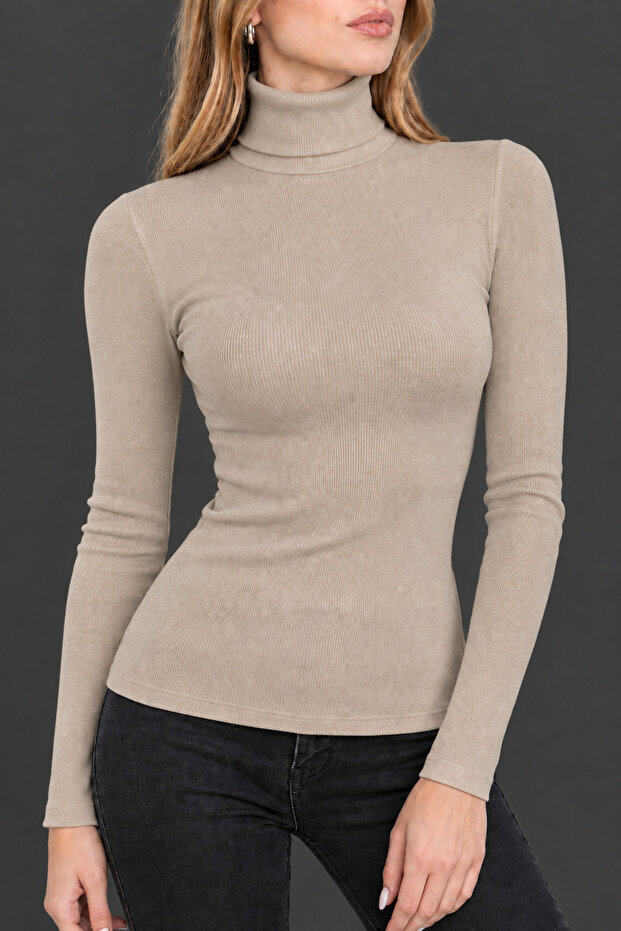 Unisex Premium Cotton Turtleneck Camisole Hooded Slimfit High Neck Sweater