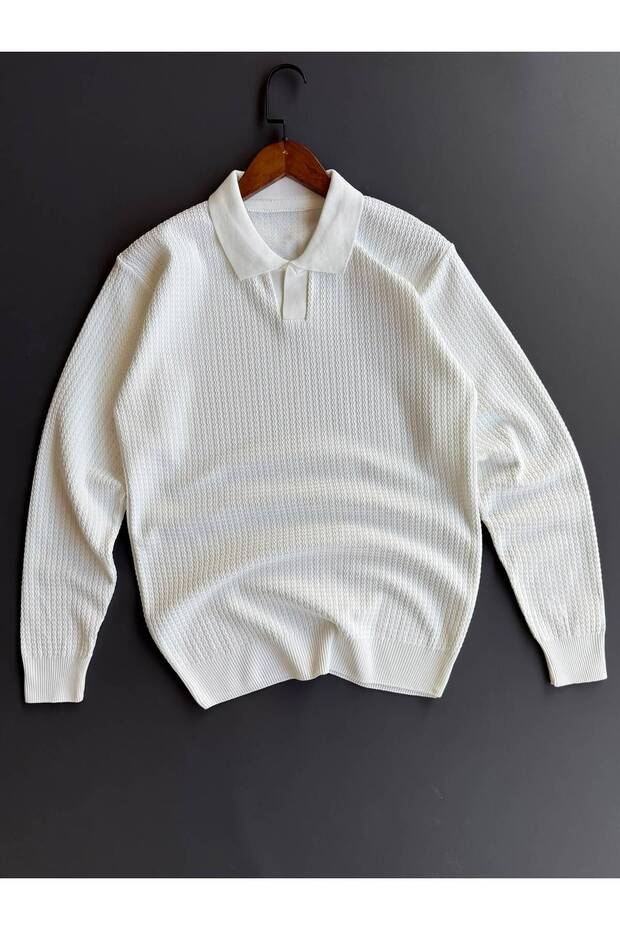 Nurse Collar Patterned Knitwear Sweater
