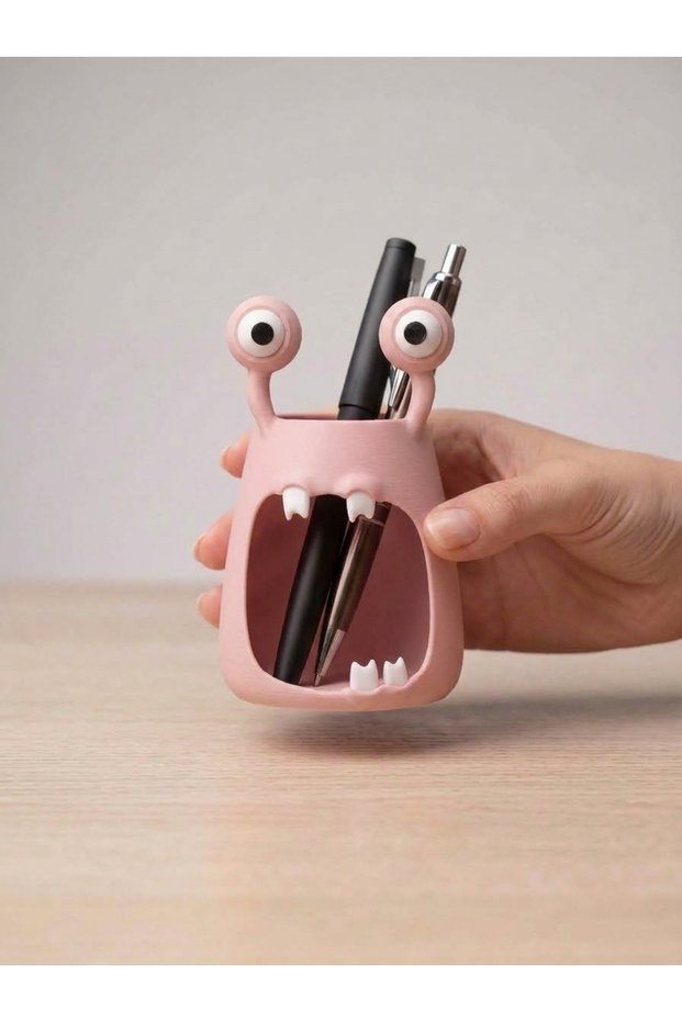 Monster Pen Holder - 3D Fun Desk Organizer Decorative Organizer and Makeup Brush Holder