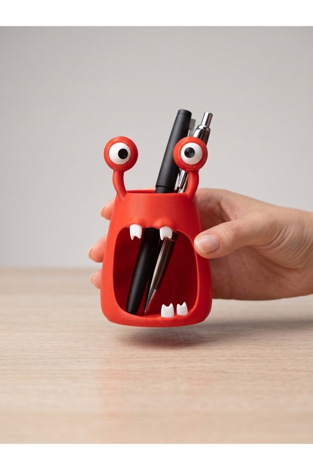 Monster Pen Holder - 3D Fun Desk Organizer Decorative Organizer and Makeup Brush Holder