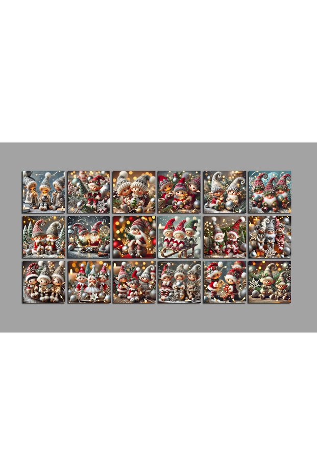 Winter Themed Postcard Set (10X10 cm 18 Pieces)