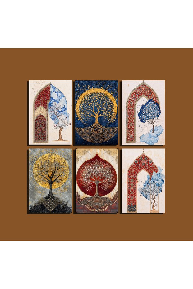 Patterns Themed Postcard Set (10X15 cm 6 Pieces)