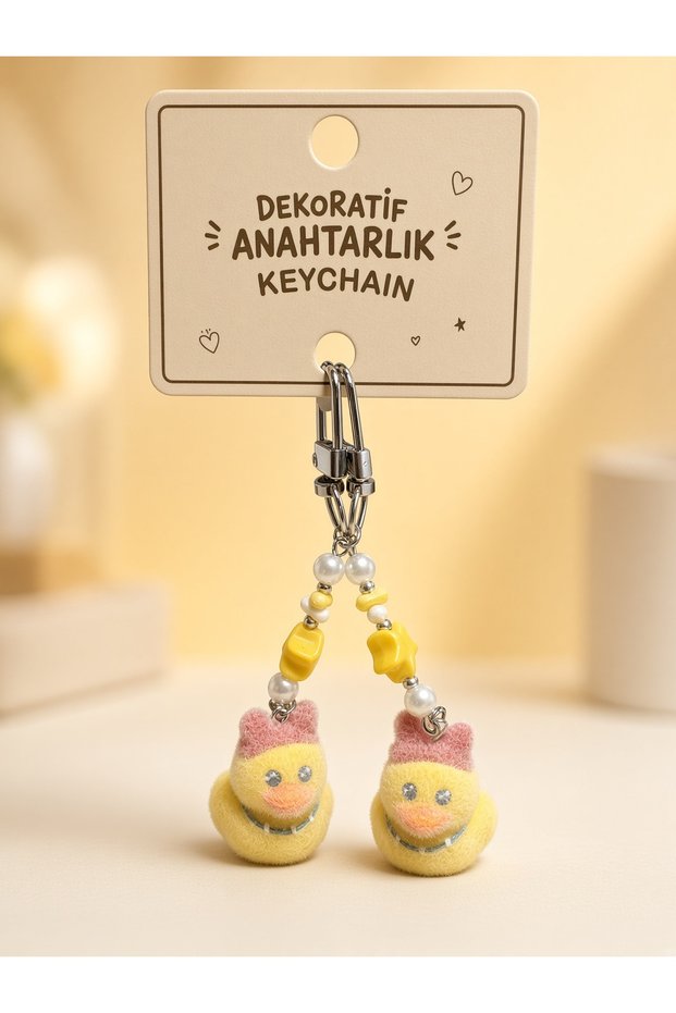 Plush Feathered Couple Cute Duck Charm Keychain Comes in Pairs of 1.