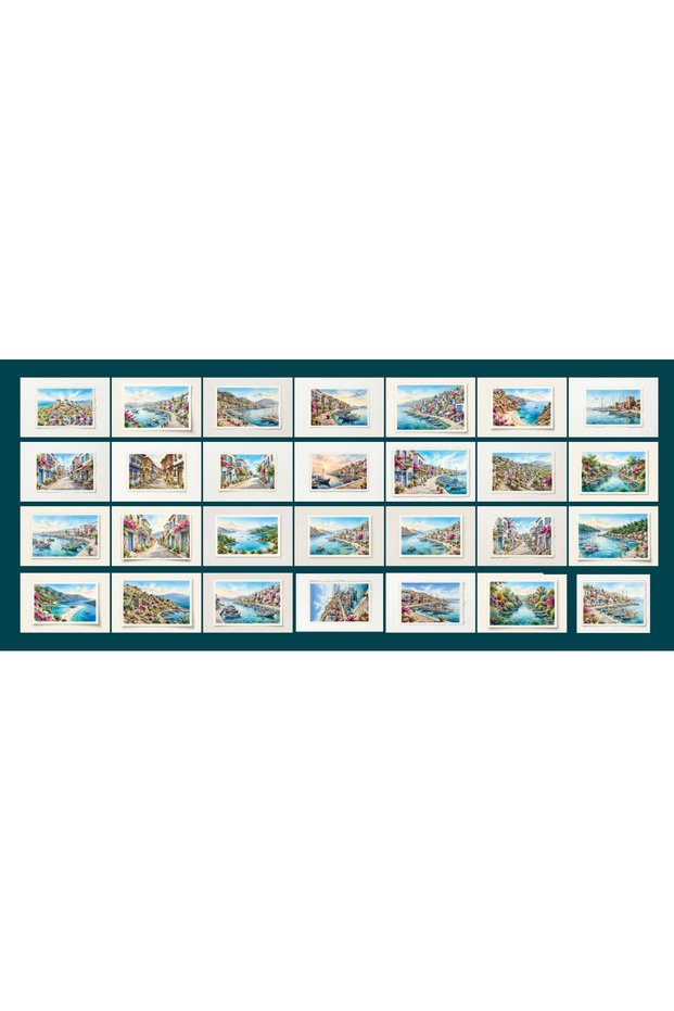Sceneries from Turkey Themed Postcard Set (10X15 cm 28 Pieces)