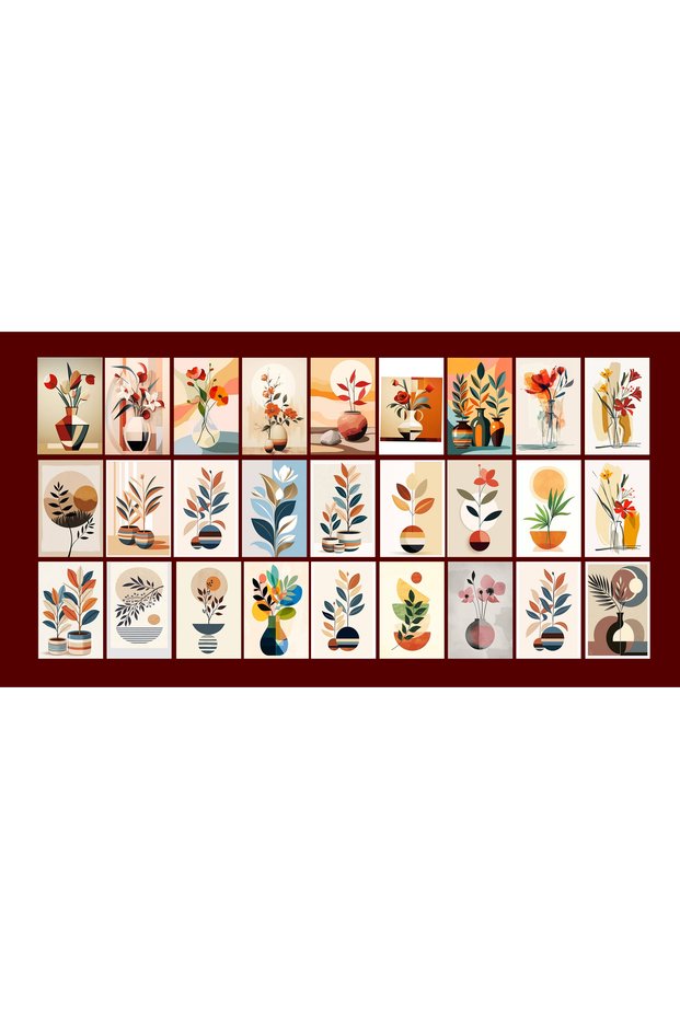 Flower Themed Postcard Set (10X15 cm 27 Pieces)