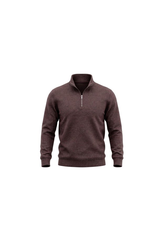 Men's Brown Jazz 56435 Selanik Dik Yk. Sweat Sweatshirt