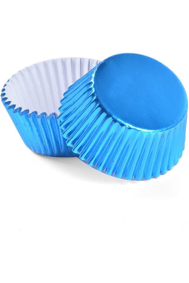 أكواب ورقية قياسية لخبز الكب كيك، عبوة من 100 قطعة (أزرق)
