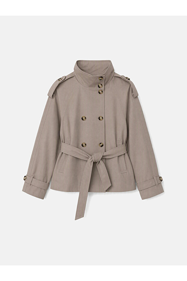 Esvab • Modern & Distinctive Stand Collar Loose Fit Women's Trench Coat