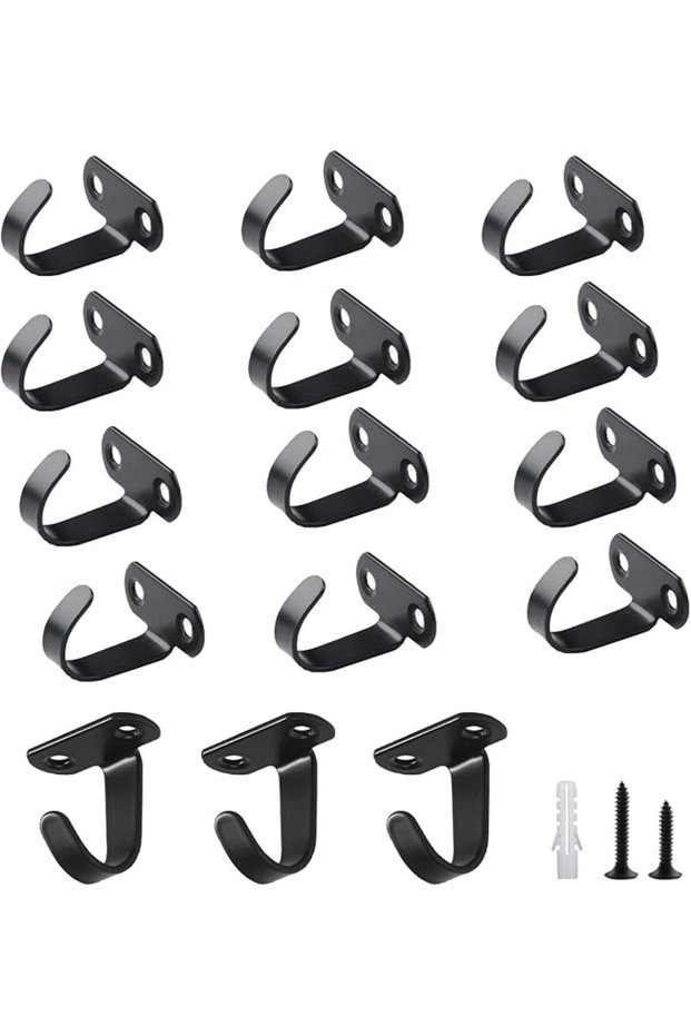 15Packs Stainless Steel Ceiling Hooks Black