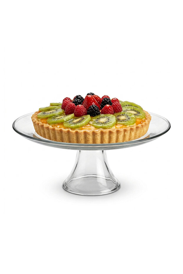 Presence Tiered Cake Stand 10 Inch Clear Glass Pedestal Serving Platter for Cakes Pies Cookies Pastries
