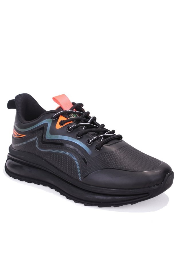 25Km Crazy Black Orange Orthopedic Daily Men's Sports Shoes
