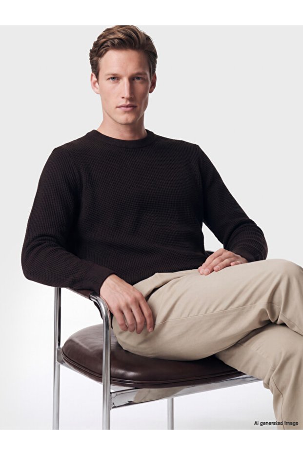 Crew Neck Men's Knitwear Sweater