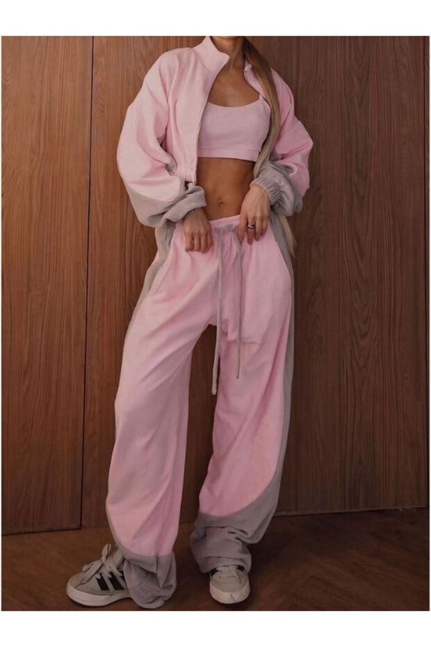 Silk Velvet Bottom and Top Crop 3-Piece Set