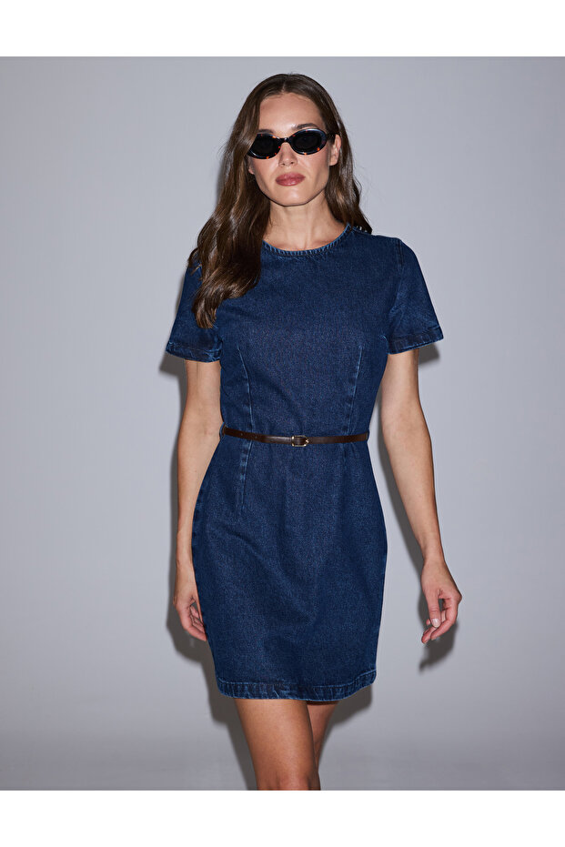 Navy Blue Slim Fit Jean Dress 50330650-Vr033