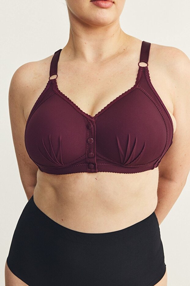 Wireless Snap-On Gathering Bra Cc897 Purple
