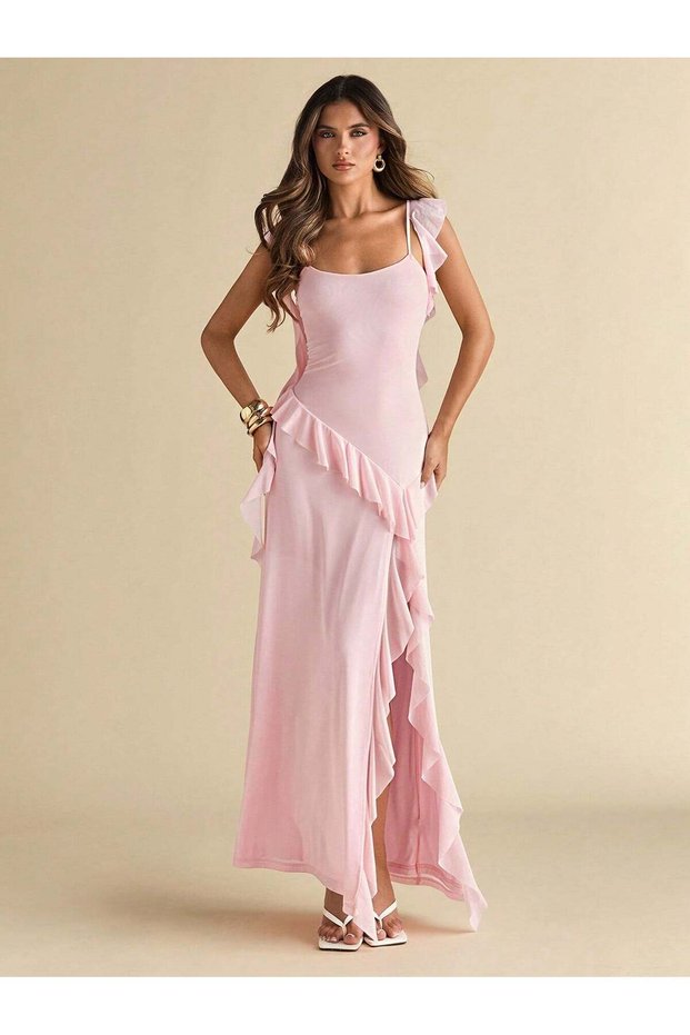 Rochie maxi, roz