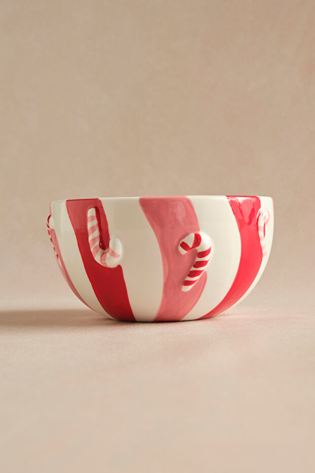 New Year Candy Twist Pink Bowl 13 cm