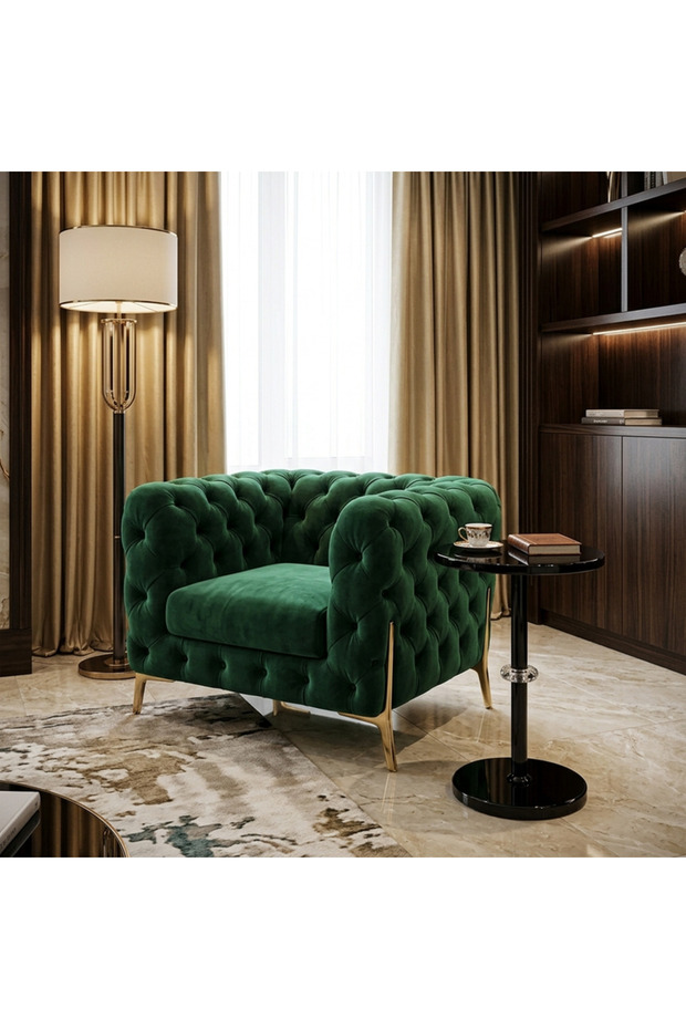 طاولة خدمة دائرية رخامية بتصميم أنيق-اسود